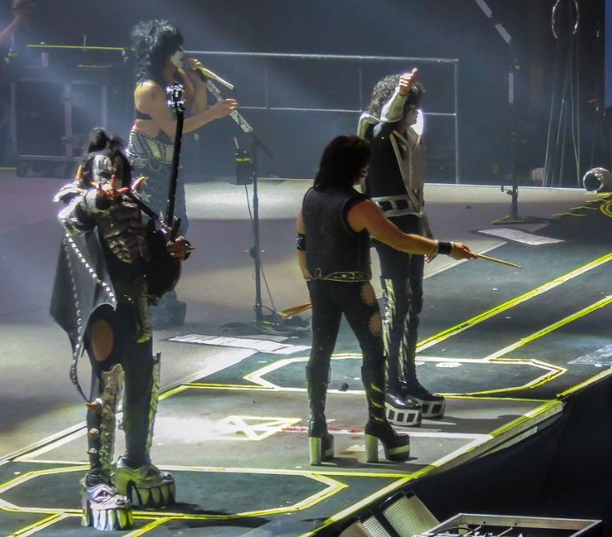 Gene Simmons with other members of KISS
