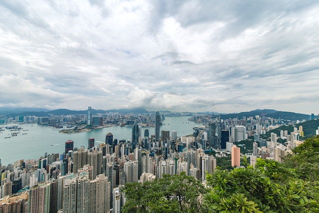 aerial view of hong kong