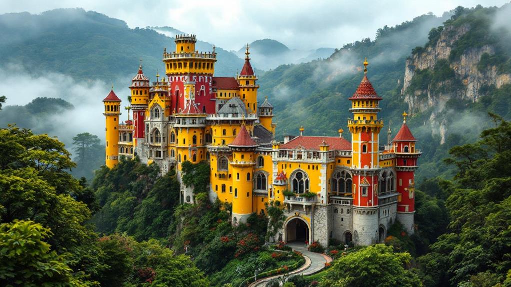 colorful romanticist palace portugal