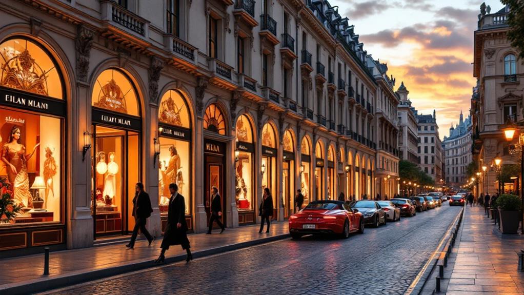 luxury shopping street milan