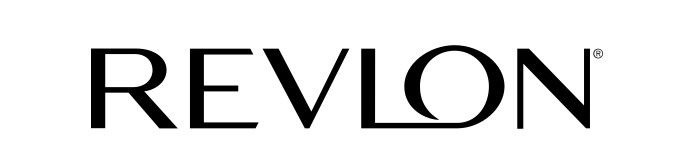 Logo of Revlon in black on a white background