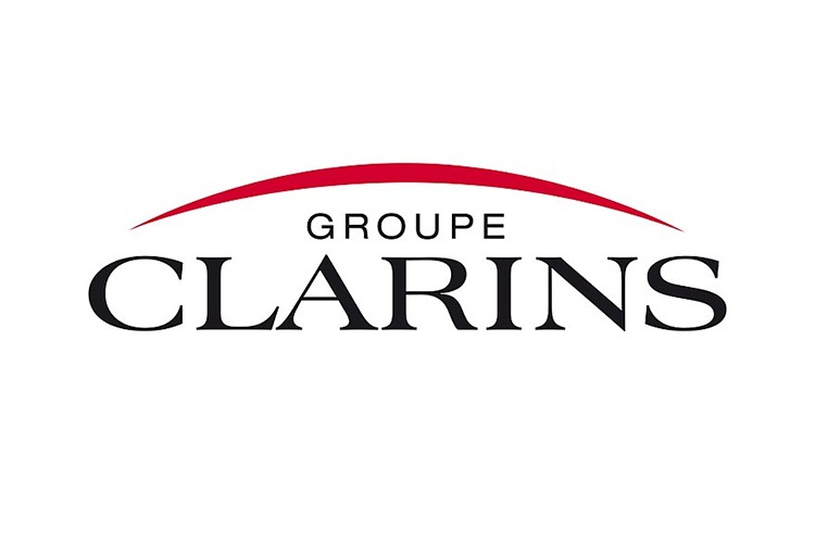 Logo of Clarins in black with red marking