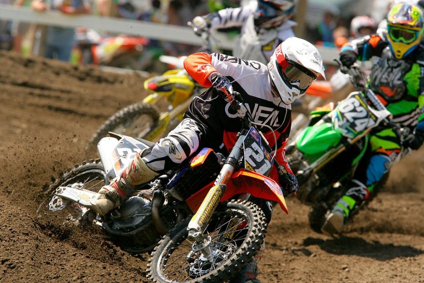dirt bikes on the race course