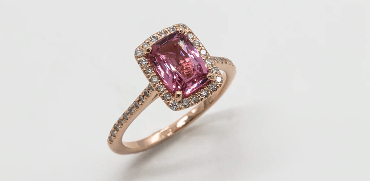 a luxurious pink diamond ring