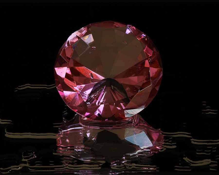 pink diamond on a table