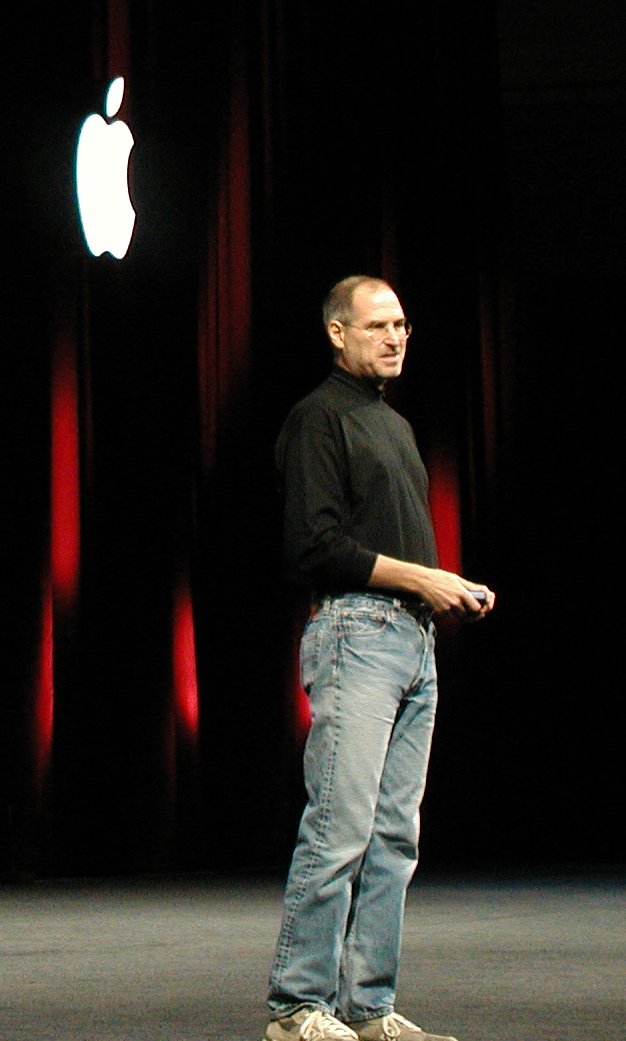 Jobs onstage at Macworld Conference & Expo, San Francisco, January 11, 2005