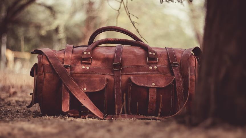 Bag, Travel Images, India, Leather, Leather Bag, Duffel Bag, Luggage, Bokeh, Woodland, Dirt, Ground, Briefcase